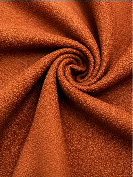 Rust Bouclé Textured Wool